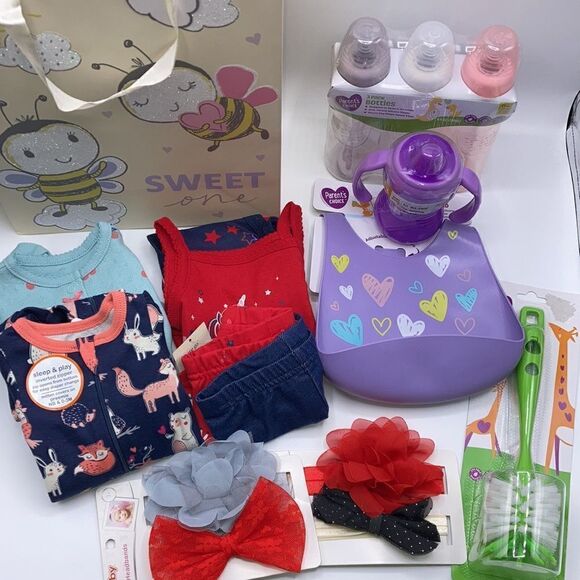 BABY Girl Bundle Shower Gift 13-Piece Set Sizes 0-12 Month - Picture 2 of 10